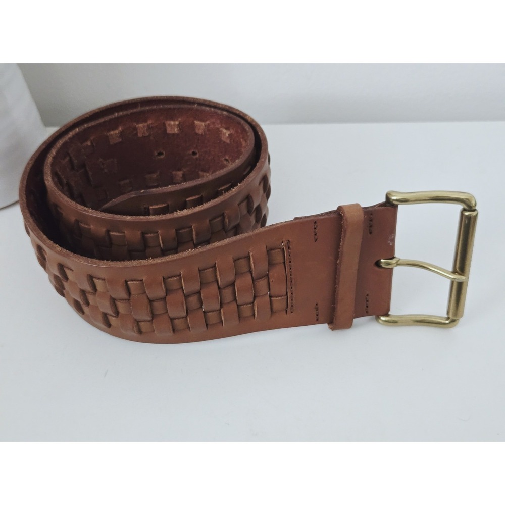 Rare Ralph Lauren Large Wide Women's Beautiful Woven Leather Corset Belt‎ Size S